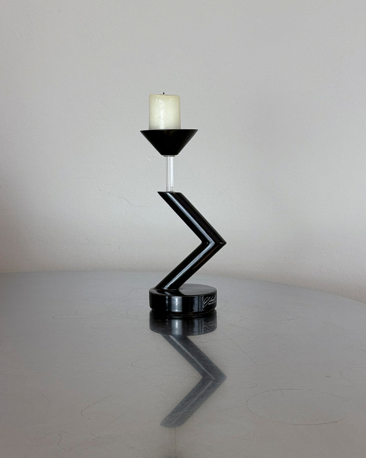 Black Ceramic Candle Holder