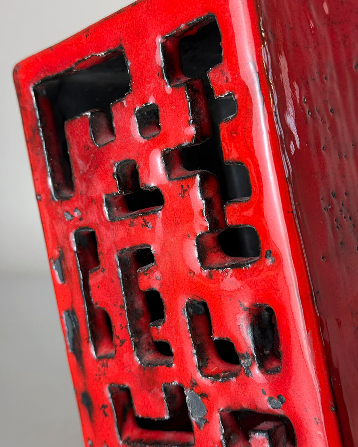 Red Ikebana Vase