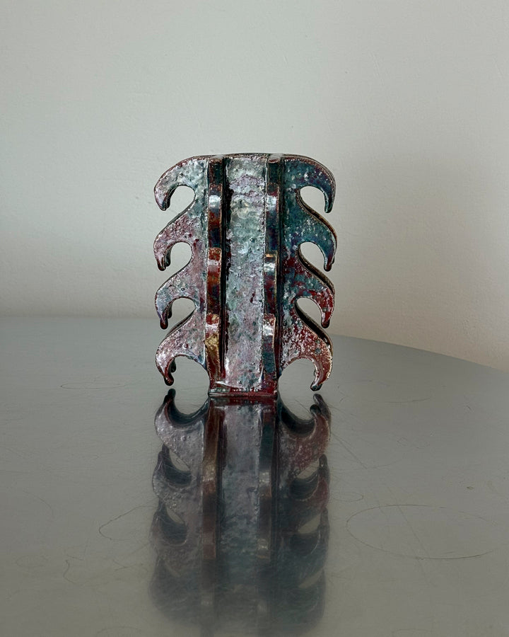 Green Red Flame Vase
