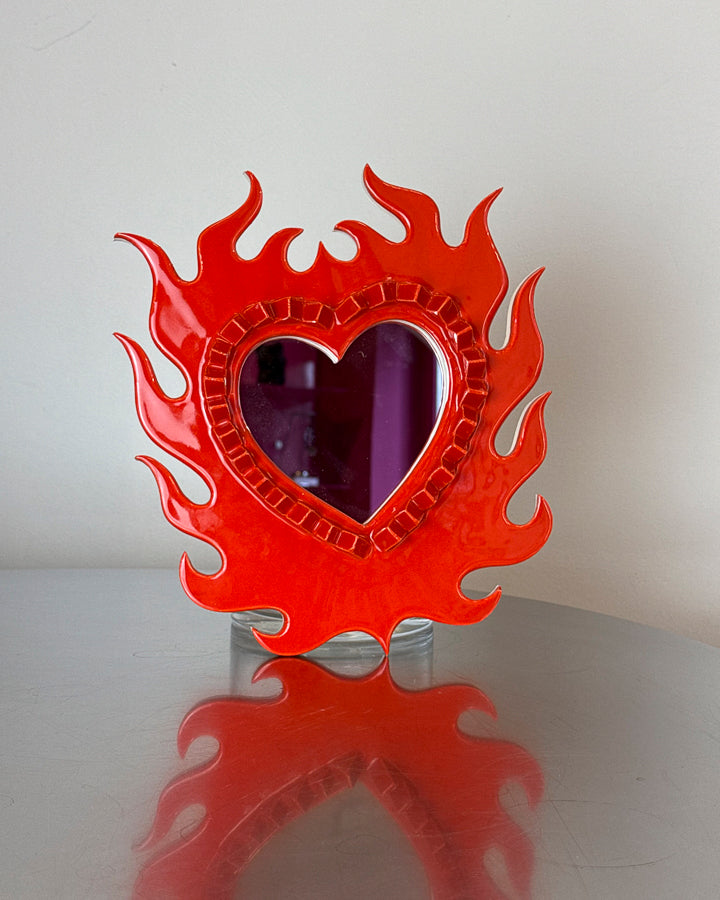 Ceramic Flame Heart Mirror