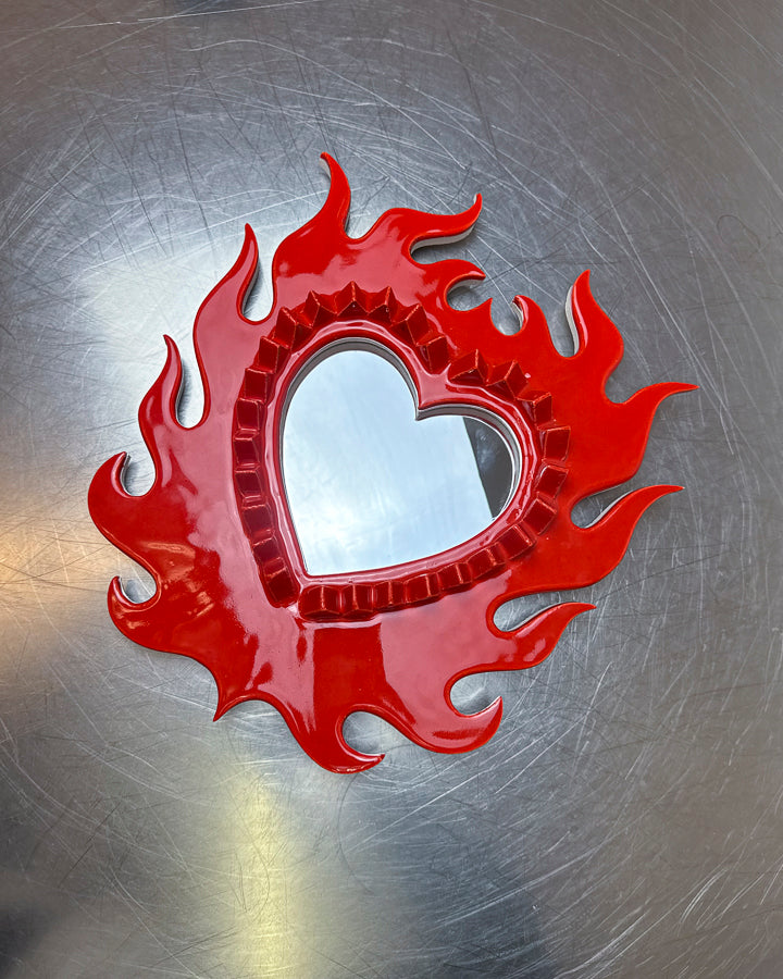 Ceramic Flame Heart Mirror