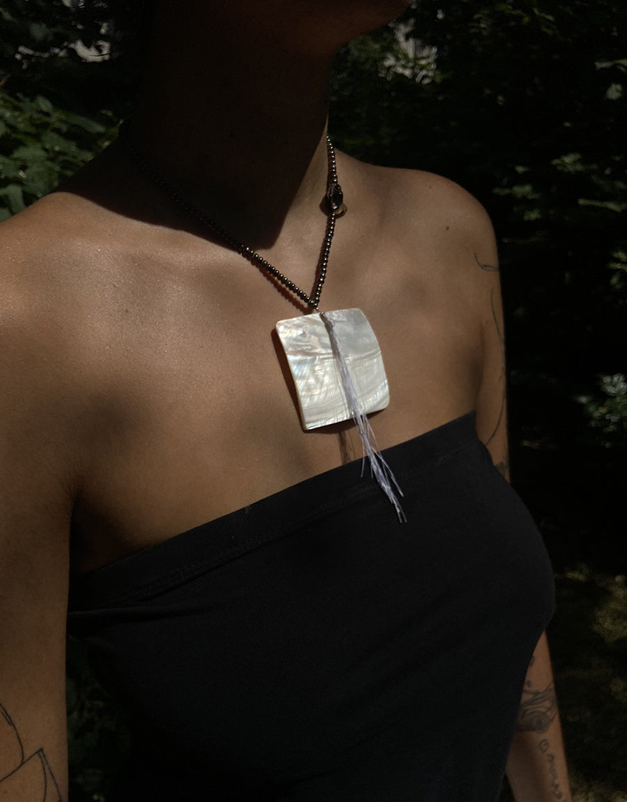 Mother of Pearl Block Necklace