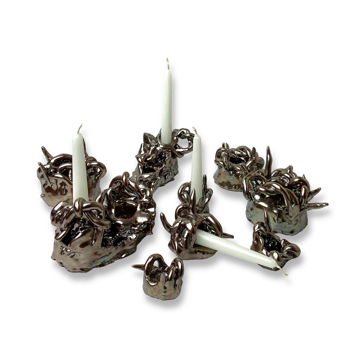 Caesium Glazed Candleholders